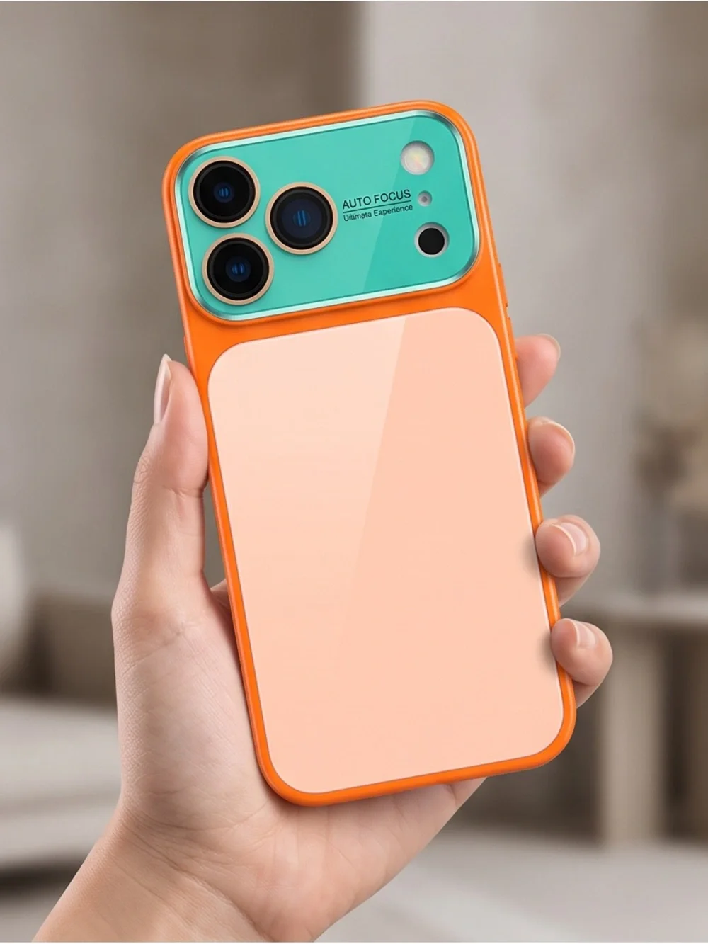 Vibrant Orange & Mint Camera Phone Case — Brand Unknown